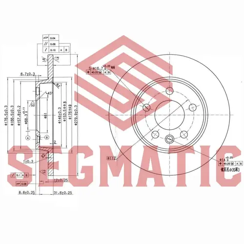 Тормозной диск SEGMATIC SBD30093498