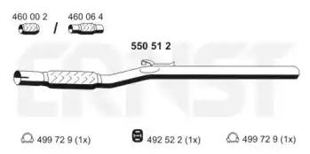 Гофра глушителя ERNST 550512 L= d=