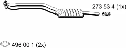 глушитель средняя часть MB 284004 ERNST