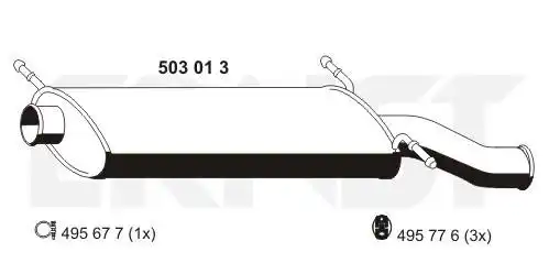 глушитель задняя часть Citr 503013 ERNST