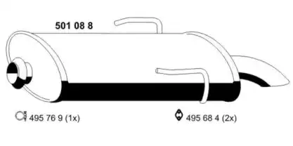 глушитель задняя часть Peug 501088 ERNST