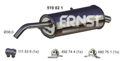 глушитель задняя часть Citr 519021 ERNST