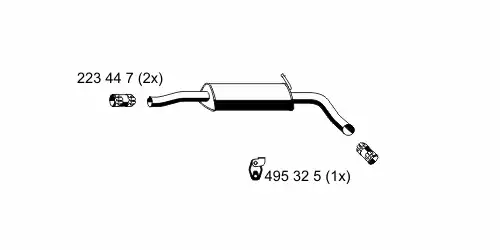 глушитель средняя часть Skod 645096 ERNST