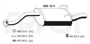 глушитель задняя часть Hond 680165 ERNST