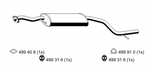 глушитель средняя часть Ford 343206 ERNST