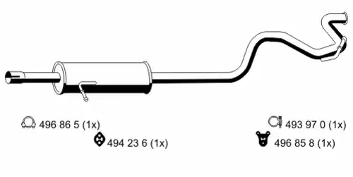 глушитель задняя часть Ford 330190 ERNST