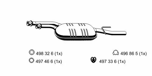 глушитель задняя часть MB 362221 ERNST