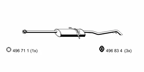 глушитель задняя часть MB 351218 ERNST
