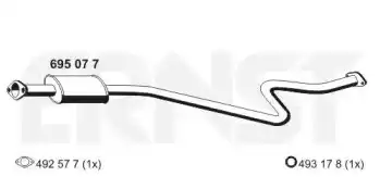 глушитель средняя часть Niss 695077 ERNST