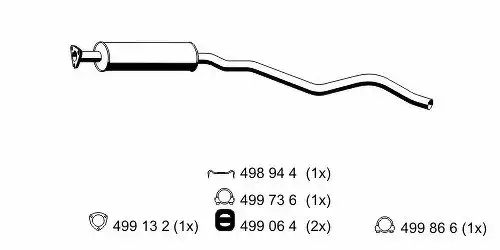 глушитель средняя часть Opel 32155 ERNST