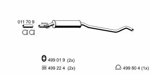 глушитель средняя часть Opel 11051 ERNST