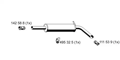 глушитель задняя часть Opel 11228 ERNST
