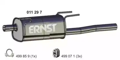 глушитель задняя часть Opel 11297 ERNST