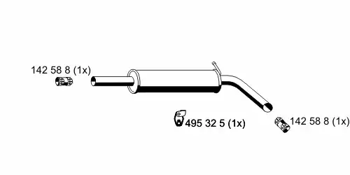 глушитель средняя часть Skod 645058 ERNST