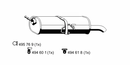 глушитель задняя часть Peug 505062 ERNST