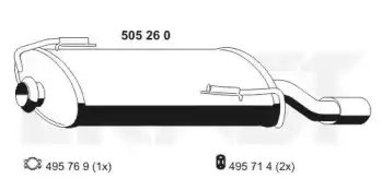 глушитель задняя часть Peug 505260 ERNST
