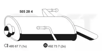 глушитель задняя часть Peug 505284 ERNST