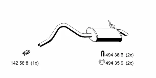глушитель задняя часть Ren 522212 ERNST