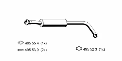 глушитель средняя часть Ren 522014 ERNST