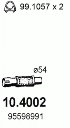 Гофра глушителя ASSO 104.002 L= d=