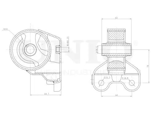 Подушка крепления двигателя UNIO RMP-15115