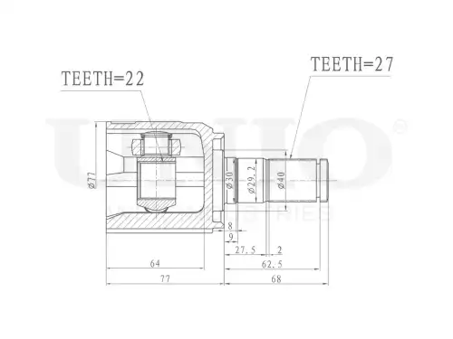 ШРУС внутренний CVJ-30006 UNIO