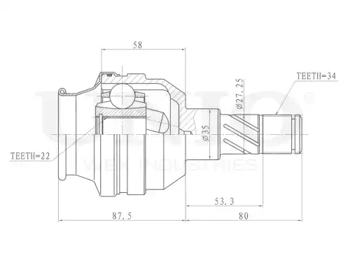 ШРУС внутренний CVJ-30015 UNIO