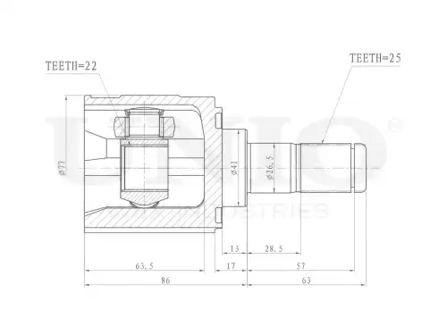 ШРУС внутренний CVJ-30016 UNIO
