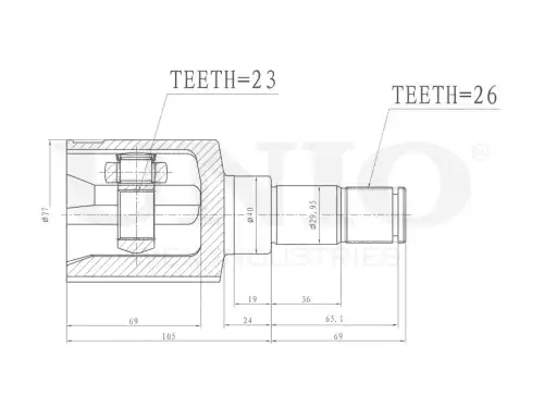 ШРУС внутренний CVJ-30020 UNIO