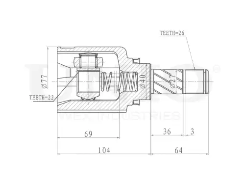ШРУС внутренний CVJ-30132 UNIO
