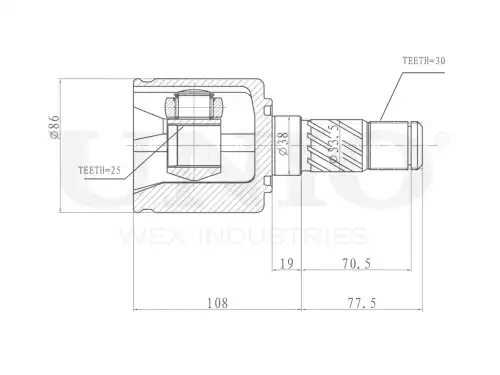 ШРУС внутренний CVJ-30165 UNIO