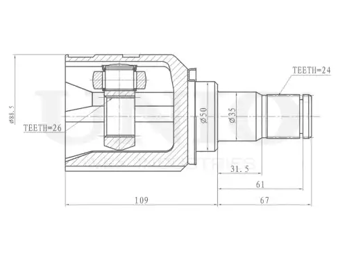 ШРУС внутренний CVJ-30166 UNIO
