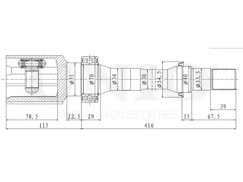 ШРУС внутренний CVJ-30183 UNIO