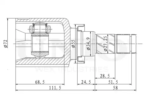 ШРУС внутренний CVJ-30195 UNIO