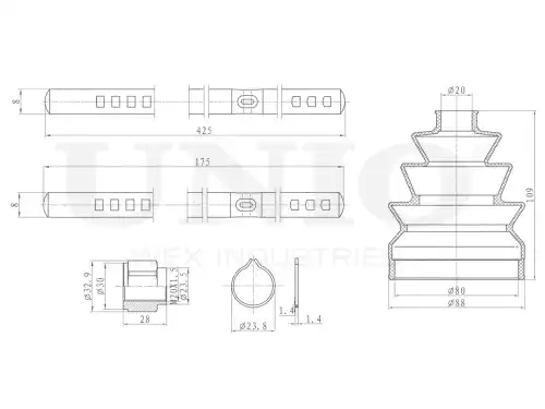 Пыльник ШРУСА CHEVROLET LACETTI/AVEO 03- (компл.) DUC-30006K UNIO