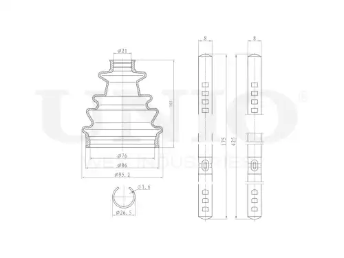 Пыльник ШРУС, комплект DUC-30022K UNIO
