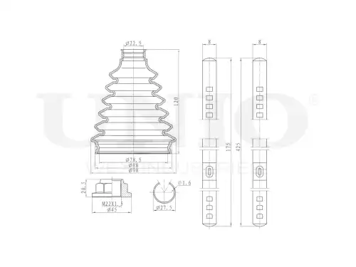 Пыльник ШРУС, комплект DUC-30027K UNIO