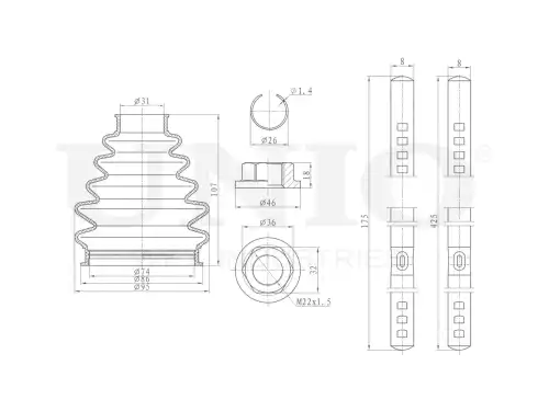 Пыльник ШРУСа (к-т) DUC-30035K UNIO