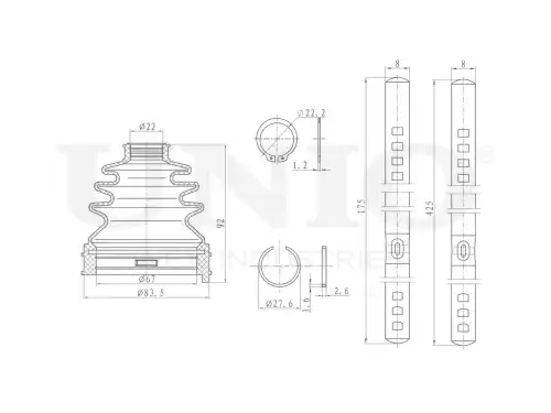 Пыльник ШРУСа (к-т) DUC-30073K UNIO