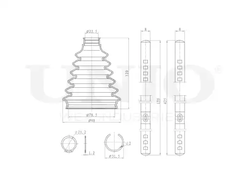 DUC-30122K Пыльник ШРУС, комплект UNIO