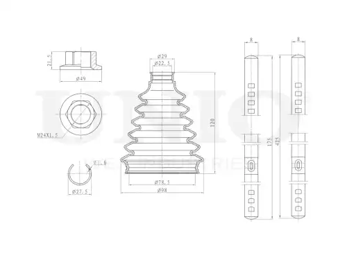 DUC-30134K Пыльник ШРУСА OPEL ASTRA 08- (компл.) UNIO