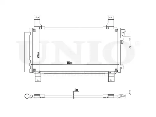 Радиатор кондиционера (конденсатор) UNIO RAD-30041