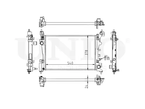 Радиатор системы охлаждения двигателя UNIO RAD-10133