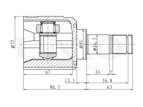 ШРУС внутренний CVJ-30162 UNIO