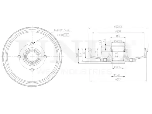 Тормозной барабан UNIO BRD-10055