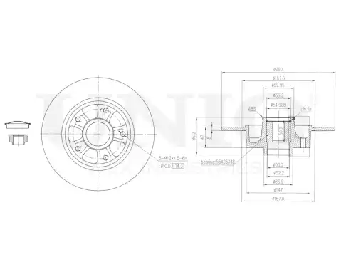 Тормозной диск UNIO BRD-20557