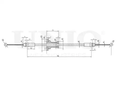 Трос замка капота CAB-30003 UNIO