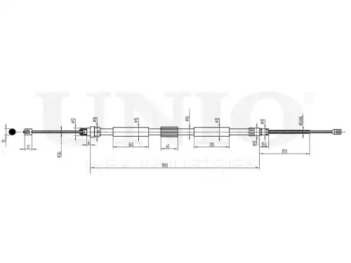 Трос ручного тормоза UNIO CAB-60007