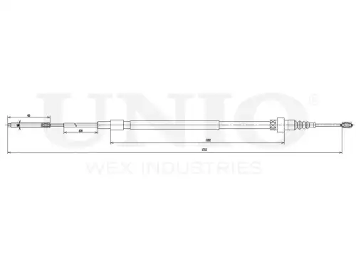 Трос ручного тормоза UNIO CAB-60014