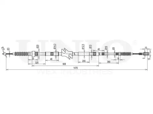 Трос ручного тормоза UNIO CAB-60021